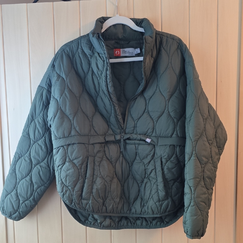 Olive Green Quilted Puffer Jacket
